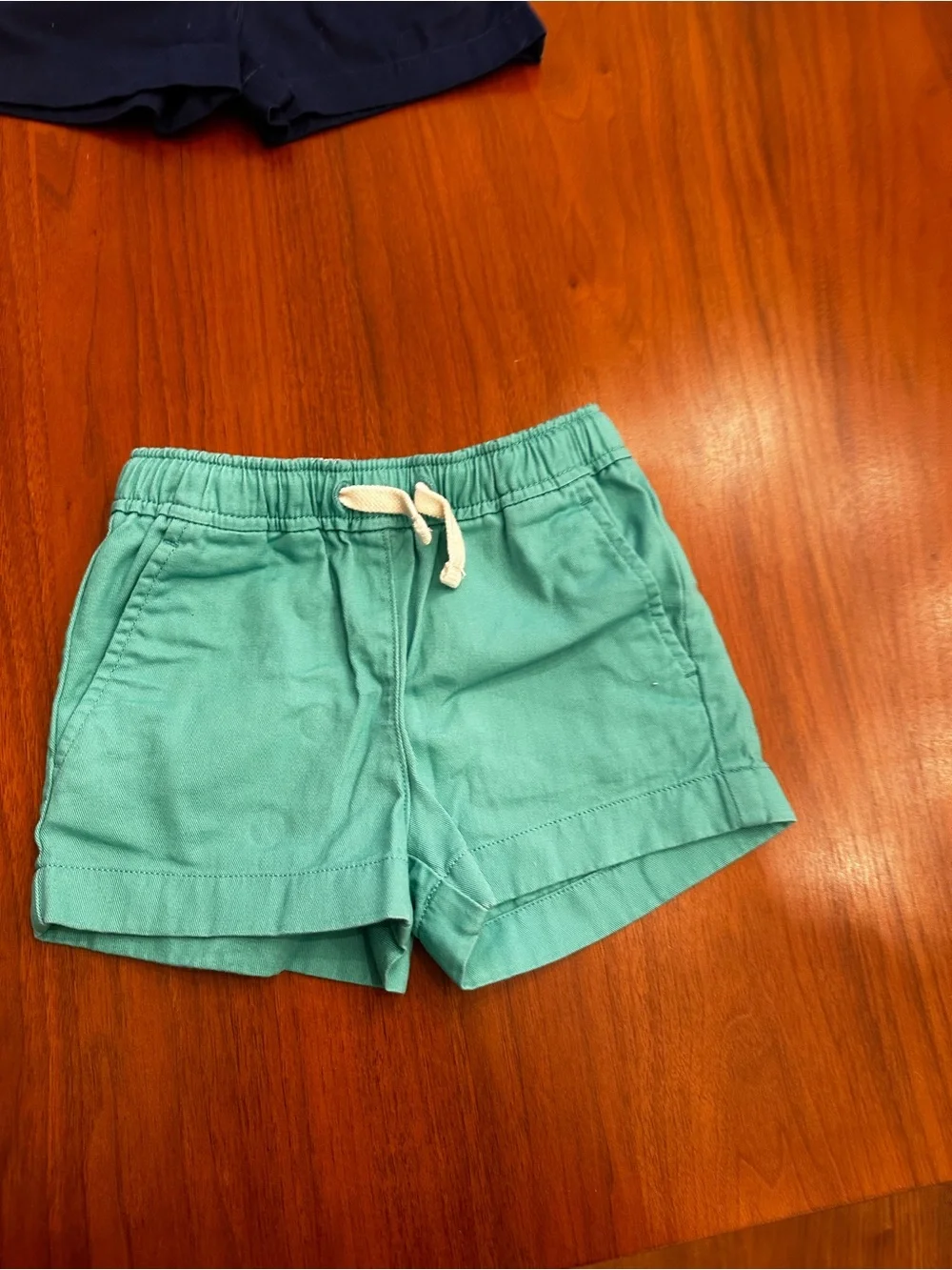 LOT! Crewcuts Kids 3 Pairs Elastic Waist Shorts Navy, Teal & White size 4